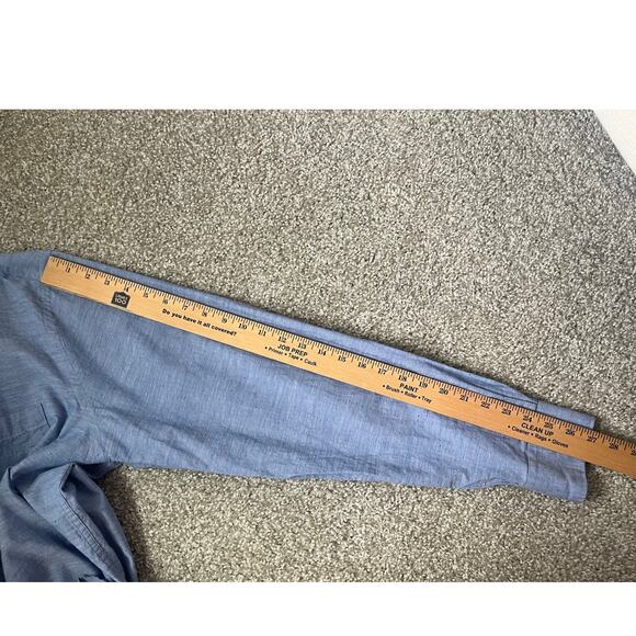 TailorByrd Long Sleeve Button Down Shirt Collar Pocket Flip Cuff Blue 2XLT - Picture 10 of 10